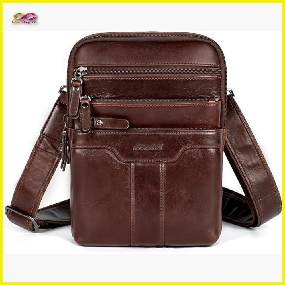 Genuine Leather Messenger Bag Crossbody Sling Vintage Business Travel